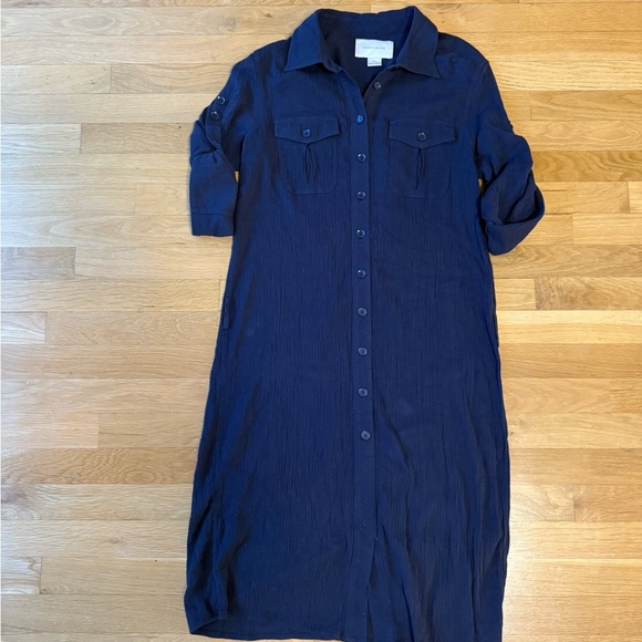 Brochu Walker Women's Navy Dress Size L Button Front Midi
Dress (no Belt) - Picture 4 of 6